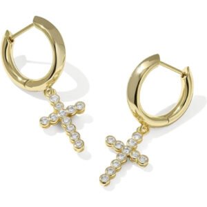Kendra Scott Cross Crystal Huggie Earrings, Fashion Jewelry for Women