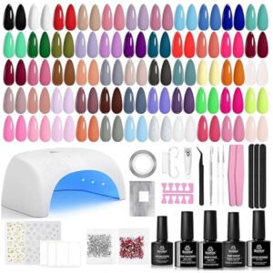 Beetles Gel Nail Polish Kit with U V Light - 80Pcs Color